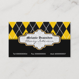 Jacquard blanc noir carte de visite tendance
