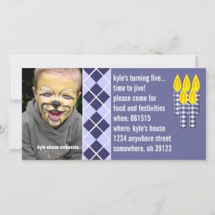 Jacquard Bleu Birthdy Photo Invitation