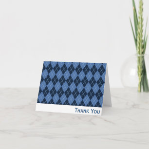 Jacquard bleu de la Marine Carte de remerciements