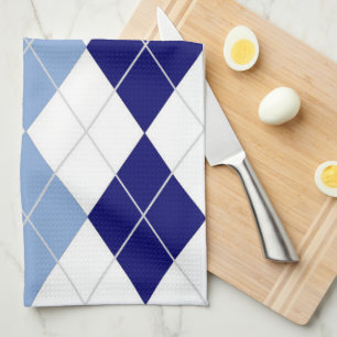 Jacquard bleu et blanc Serviette de cuisine