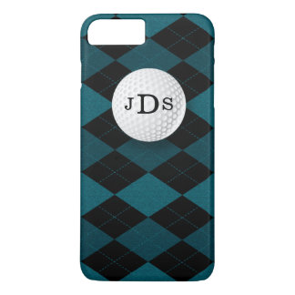 Jacquard bleu Monogram, Golf Ball iPhone 7 Coque