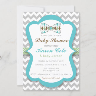 Jacquard Bow Cravate garçon Baby shower Invitation
