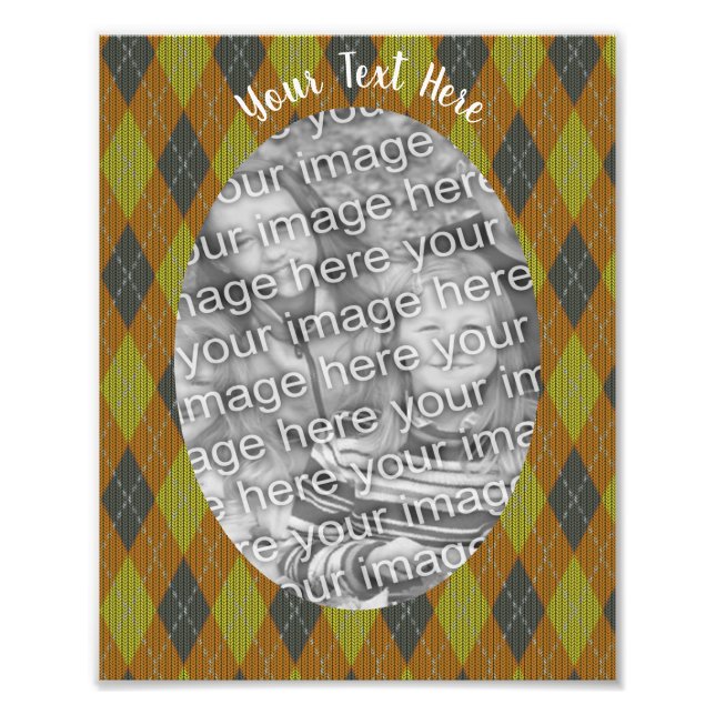 Jacquard Brown vert Design Cadre Modèle Photo Pri (Devant)