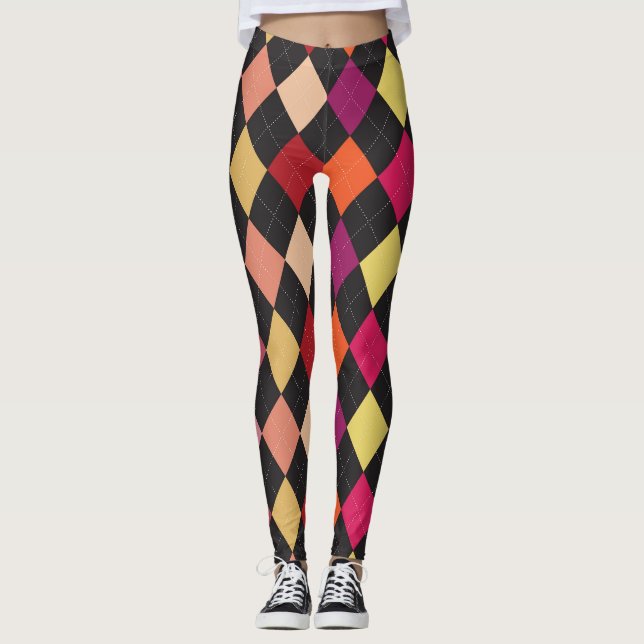 Jacquard coloré amusant Leggings Motifs (Devant)