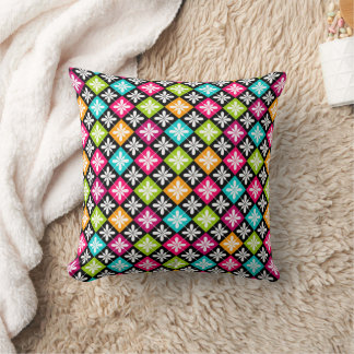 Jacquard coloré et Coussin Jumbo à motifs floraux
