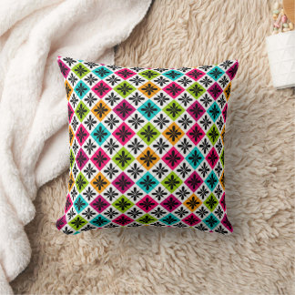Jacquard coloré et Coussin Jumbo à motifs floraux