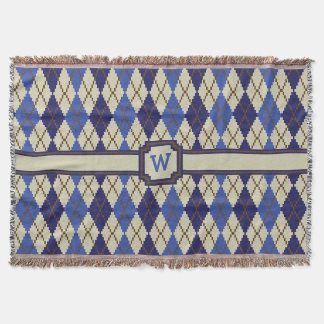 Jacquard de cône bleuté lancette couverture (Devant)