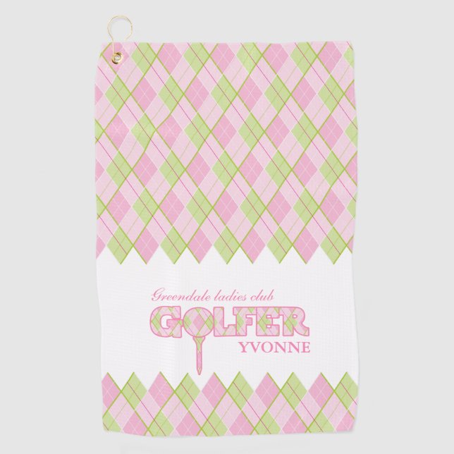 Jacquard de golf pour dames roses serviette person (Devant)