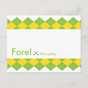 Jacquard de golf Preppy Party Invitation