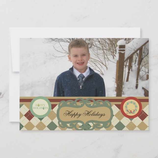 Jacquard de Noël Customisé Carte photo de vacances (Devant)