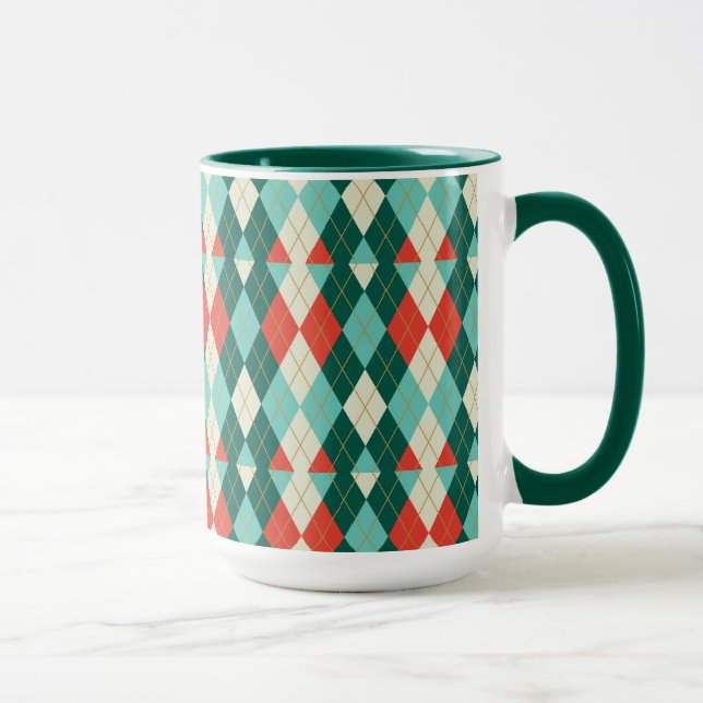 Jacquard de Noël - Mug de style rétro (Droite)