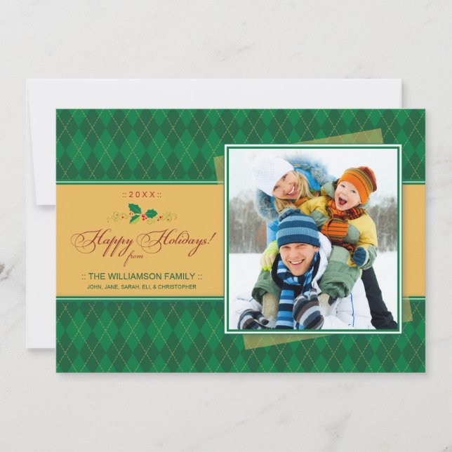 Jacquard d'hiver Joyeux vacances Carte Appartement (Devant)