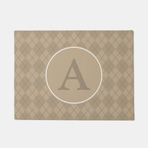 Jacquard famille Monogramme Brown tapis de porte
