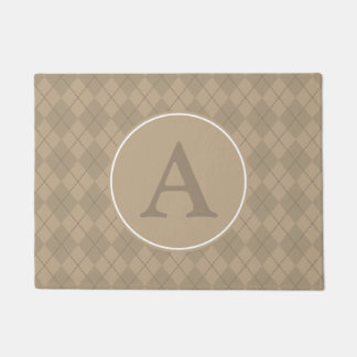 Jacquard famille Monogramme Brown tapis de porte