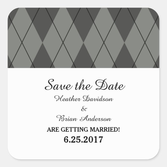 Jacquard gris Enregistrer les stickers Date (Devant)