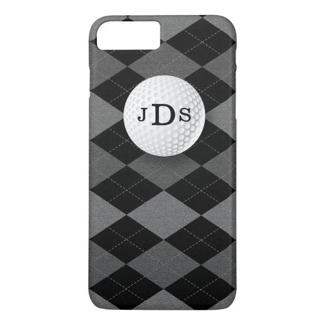 Jacquard gris Monogramme, Golf Ball iPhone 7 Coque (Dos)