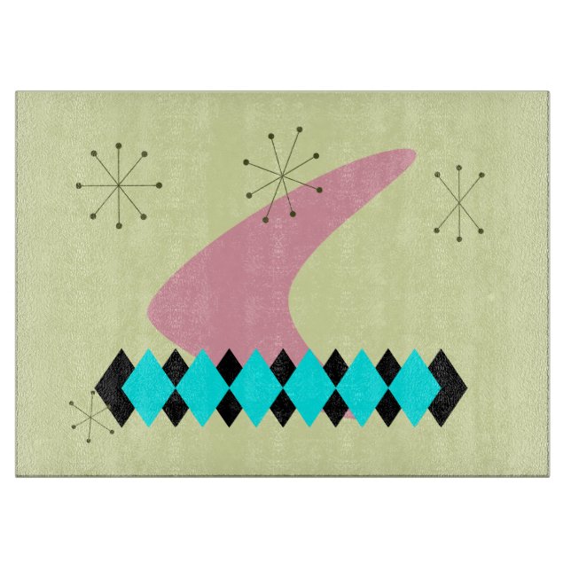 Jacquard Mid-Century Moderne Planche à découper (Devant)