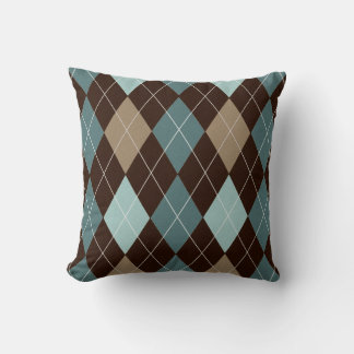 Jacquard moderne Brown et bleu coussin d'oreiller