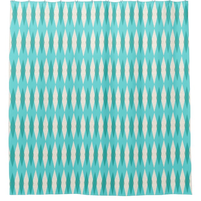 Jacquard moderne moyen siècle rideau de douche (Devant)