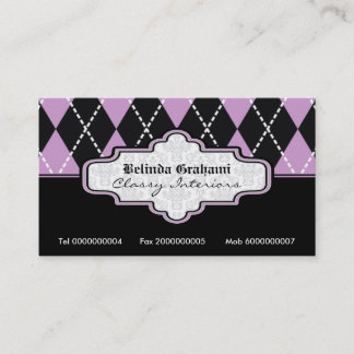 Jacquard noir violet blanc carte de visite tendanc