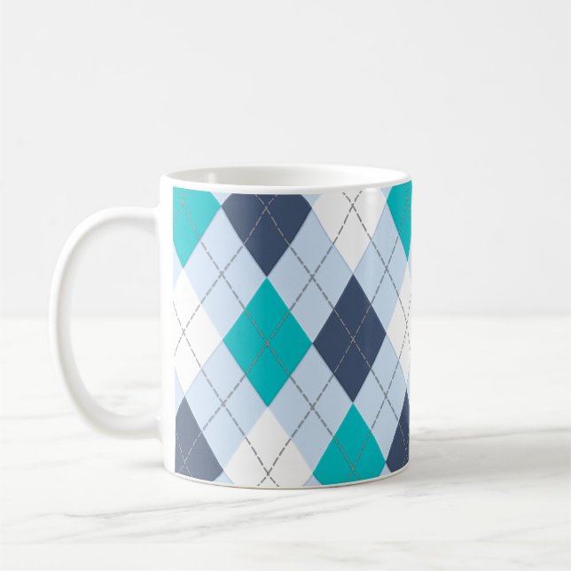 Jacquard : Nom de code" tasse bleue "éclectique (Gauche)