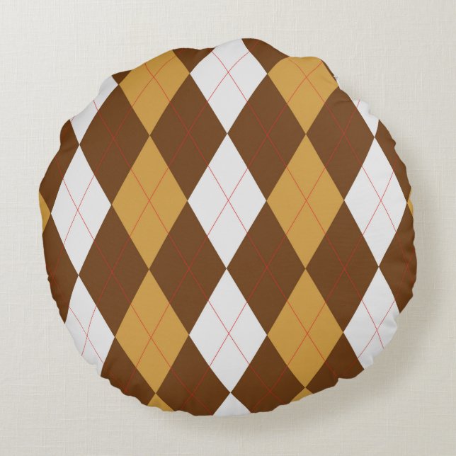 Jacquard pain d'épices Coussin rond (Dos)