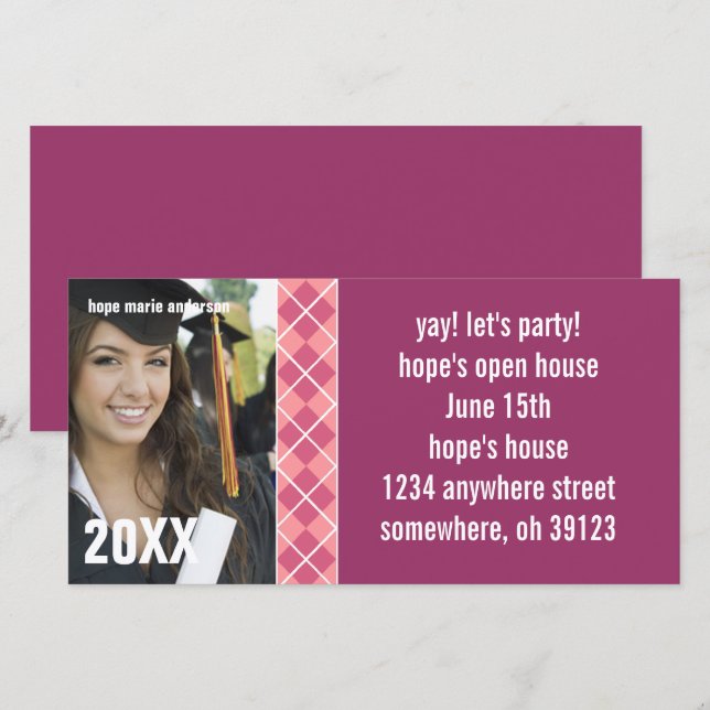 Jacquard Photos Senior 2010 Graduation Invitation (Devant / Derrière)