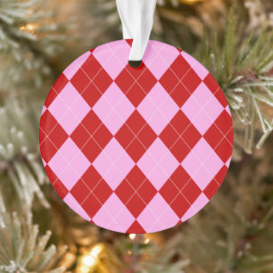 Jacquard preppy Tartan Diamond Plaid Rouge rose