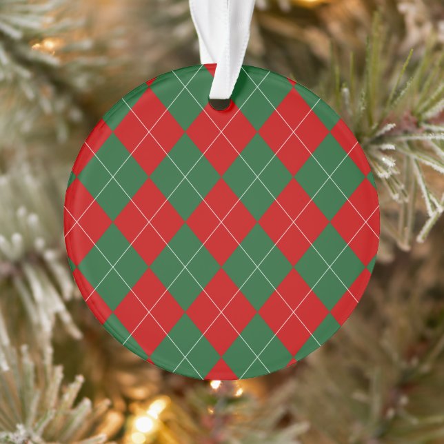 Jacquard preppy Tartan Diamond Plaid Rouge Vert (Arbre)