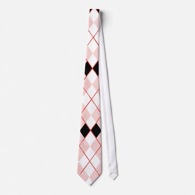 Jacquard rouge et noir Abstrait Motif Cravate homm (Devant)
