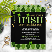 Jacquard St. Patricks Day Party Invitations