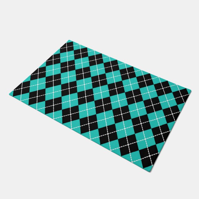 Jacquard Turquoise Retro Porte tapis Cadeau (Incliné)