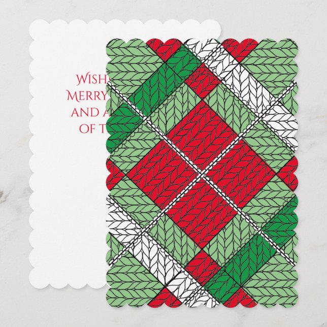 JACQUARD VACANCES KNIT 5x7 Carte de Noël plat (Devant / Derrière)