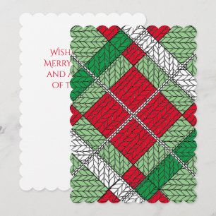 JACQUARD VACANCES KNIT 5x7 Carte de Noël plat