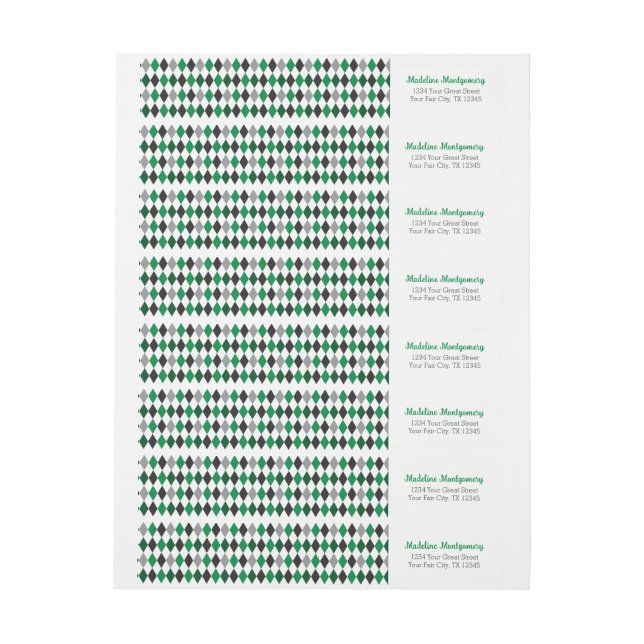 Jacquard vert envelopper autour Étiquette (Feuille)
