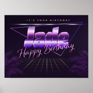 Jade Nom Vorname lila retro Poster Geburtstag