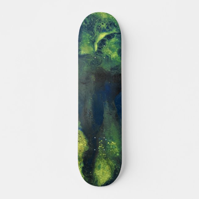 Jaded Lover 1 Deep Green Abstract Skateboard Deck (Devant)