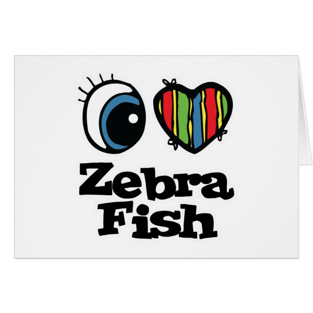 J'adore (Cœur) le poisson zèbre (Devant horizontal)