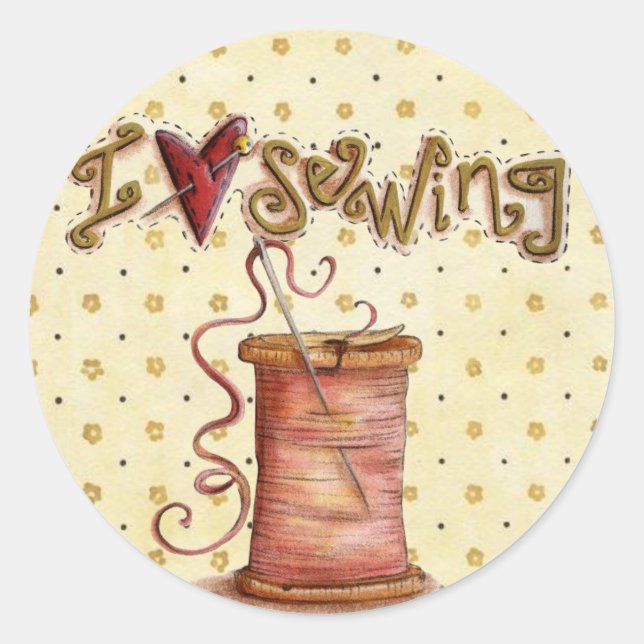 J'adore coudre autocollant (Devant)