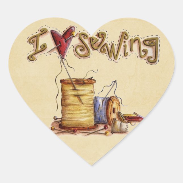 J'adore coudre autocollant (Devant)