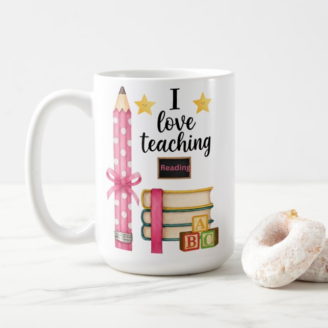J'adore enseigner la tasse de café pour professeur (Avec donut)