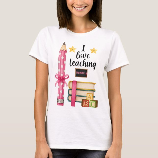 J'adore enseigner le t-shirt de professeur de lect (Devant)