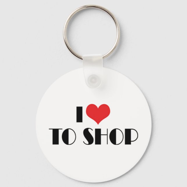 J'adore Faire Du Shopping Porte-Clés (Recto)