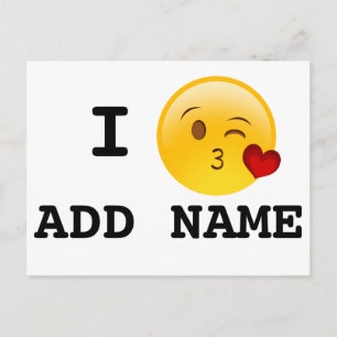 J'adore faire un baiser sur des cartes postales pe