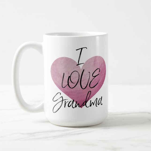 J'ADORE GRANDMA AVEC UNE TASSE DU COEUR (Gauche)