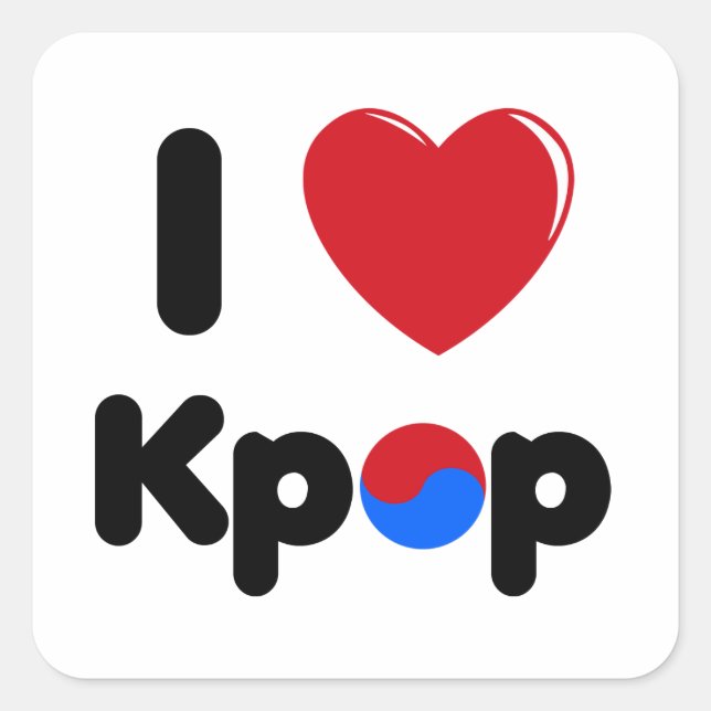 J'adore kpop carré sticker (Devant)