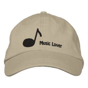 J'adore la casquette brodée de musique