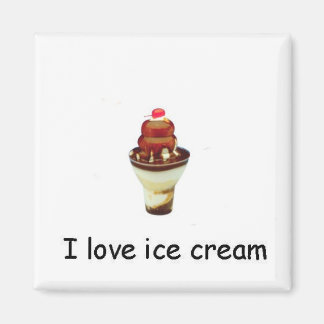 J'adore la crème glacée Sundae Magnet