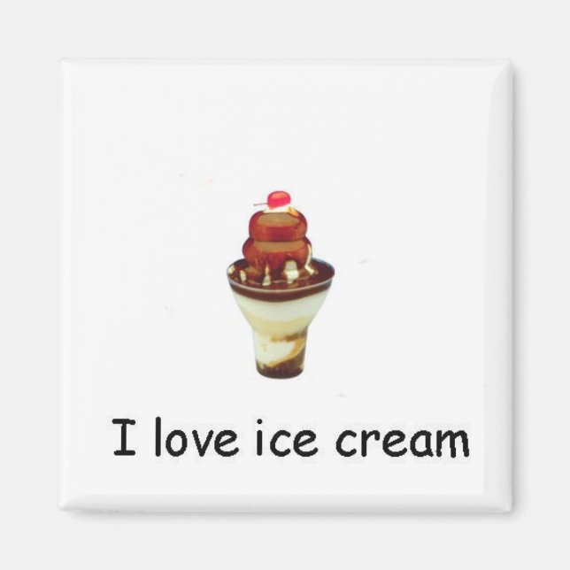 J'adore la crème glacée Sundae Magnet (Devant)