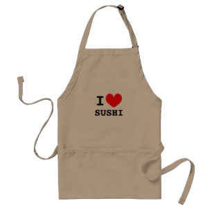J'adore la nourriture de sushi   Tabliers drôles p